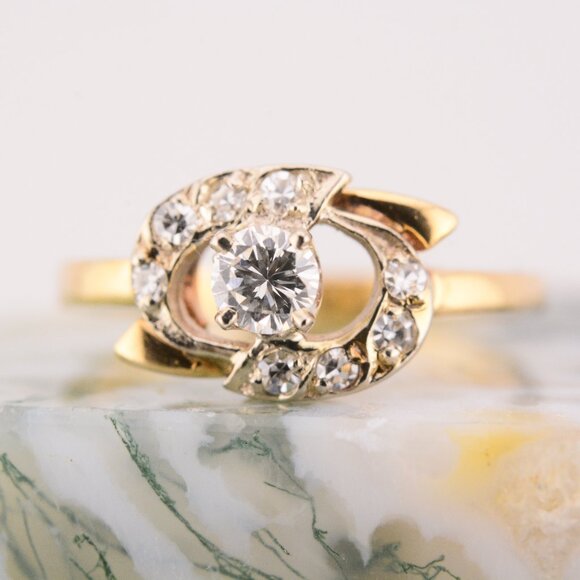14K Vintage Dynasty Diamond Ring - Picture 1 of 9